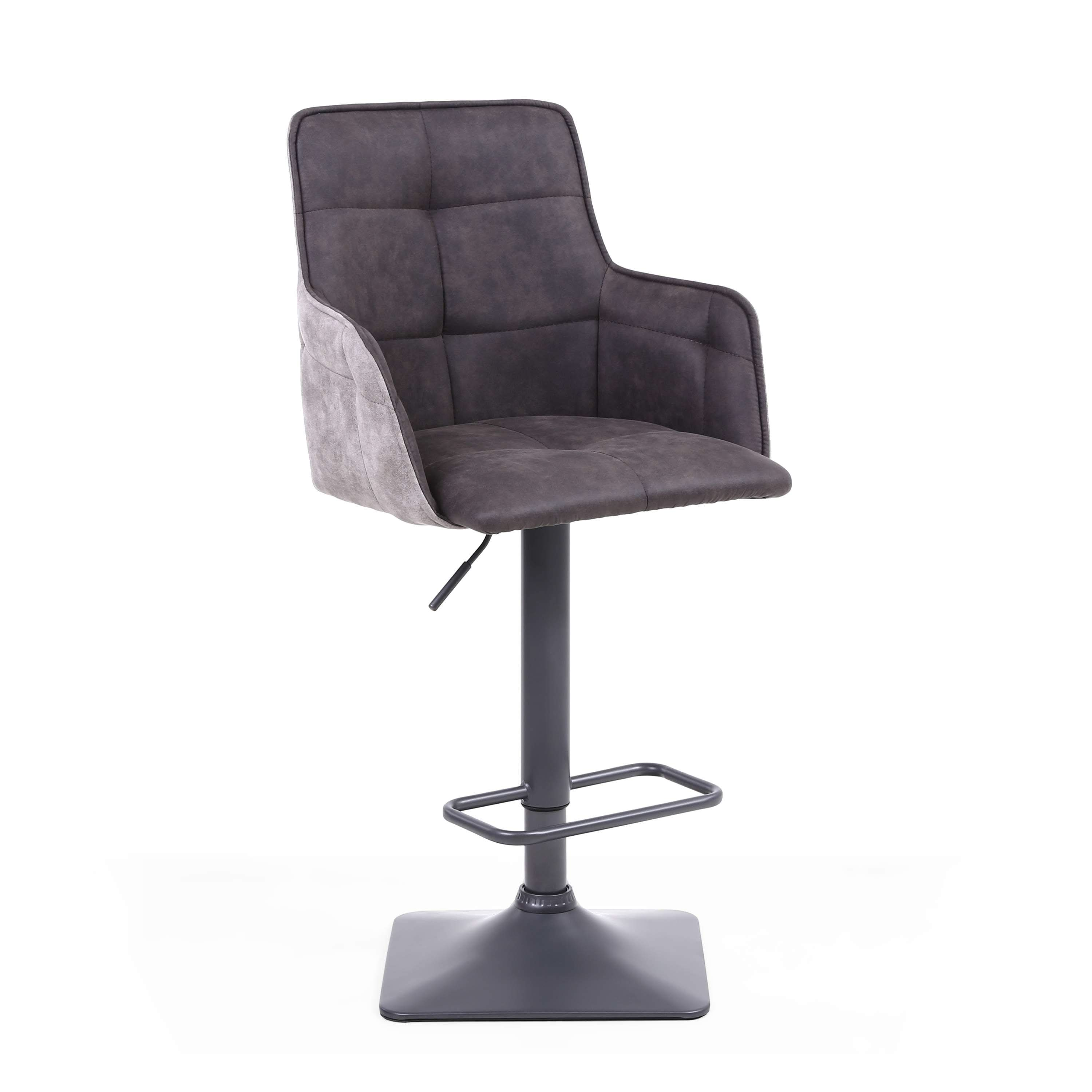 Pair of Orion Suede Effect Dark Grey Bar Stools (6730057908288) (14625445708154)