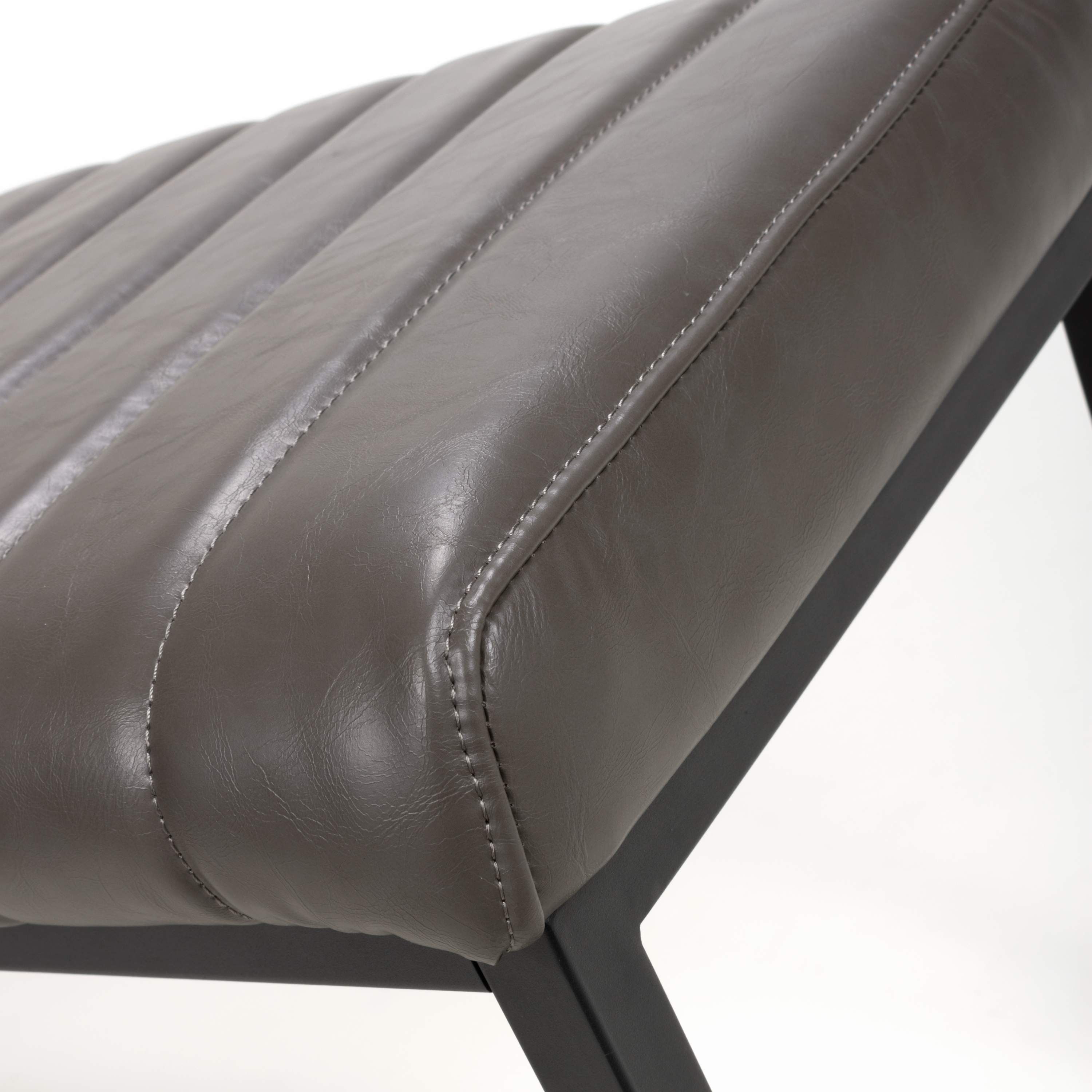 Buxton Leather Effect Grey Bench (7033880707136)