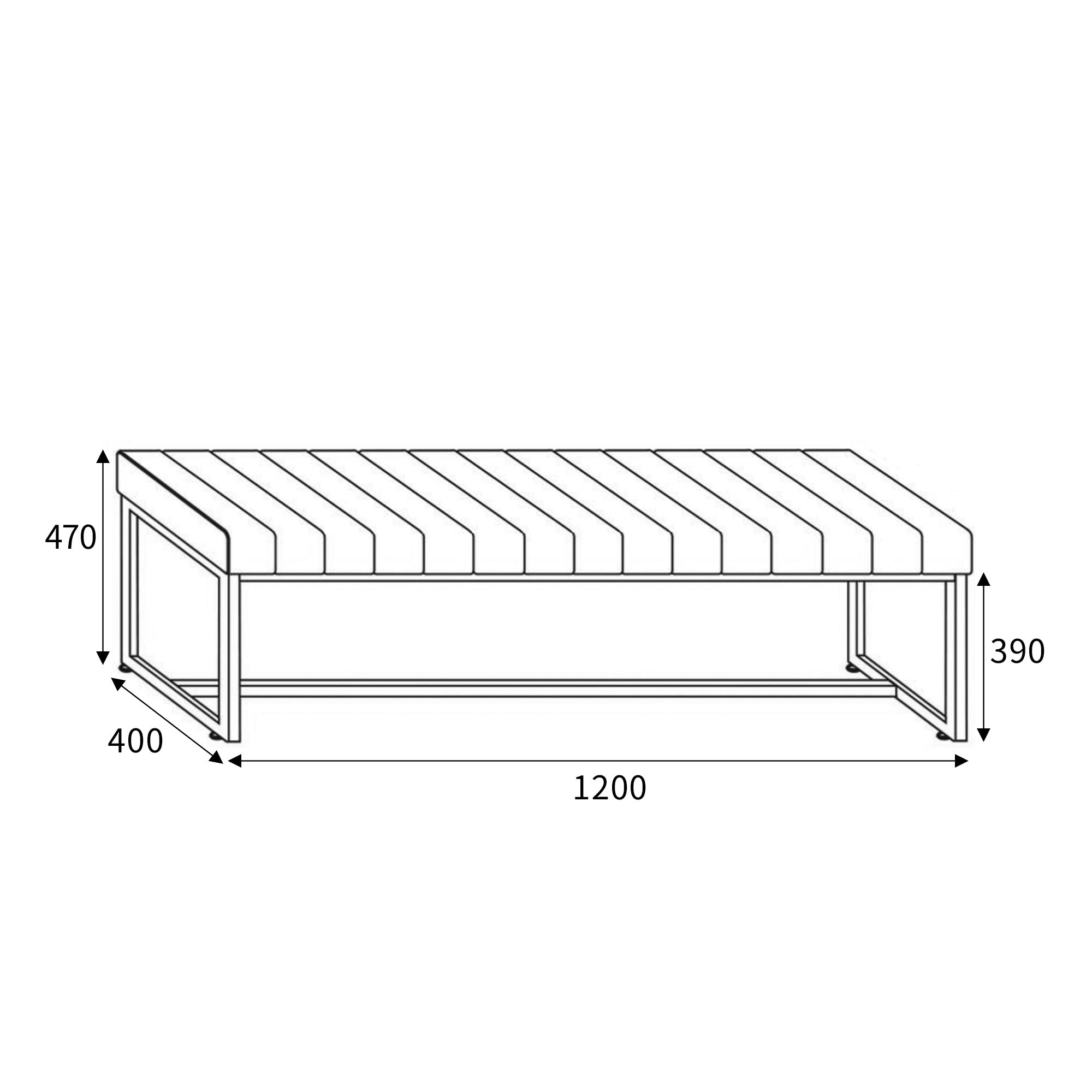 Buxton Leather Effect Grey Bench (7033880707136)