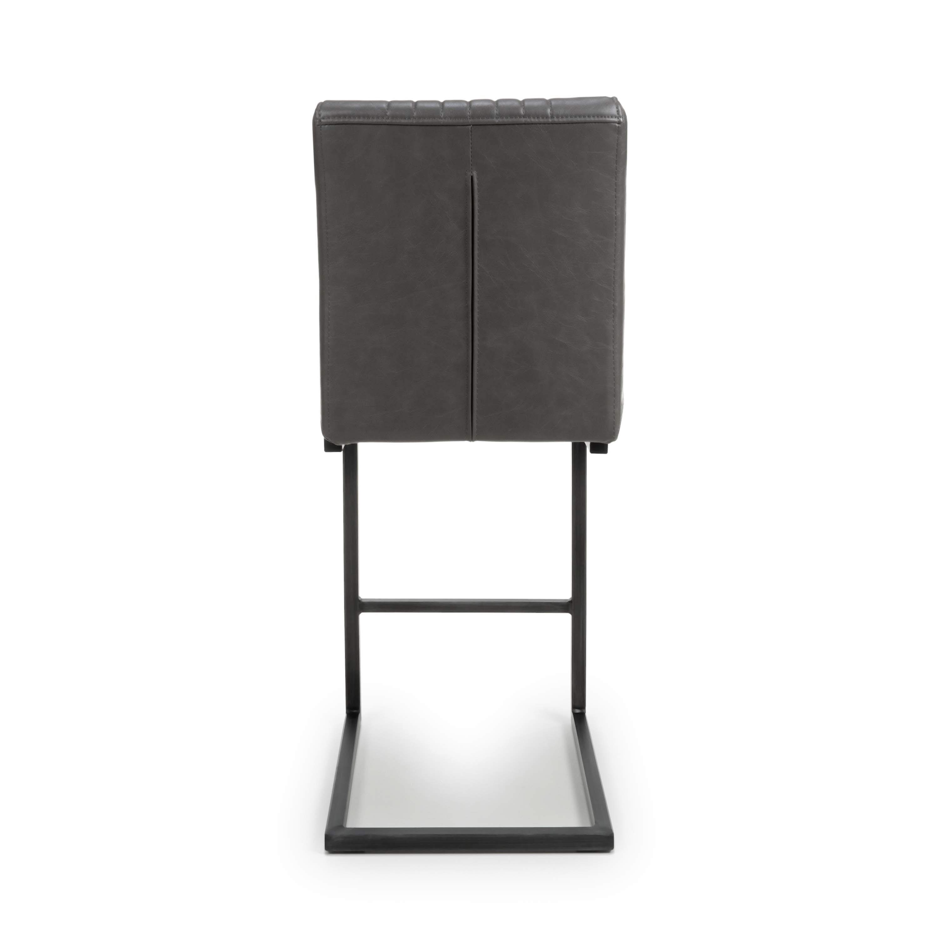 Pair of Buxton Cantilever Leather Effect Grey Barstools (7033880412224) (14625463271802)