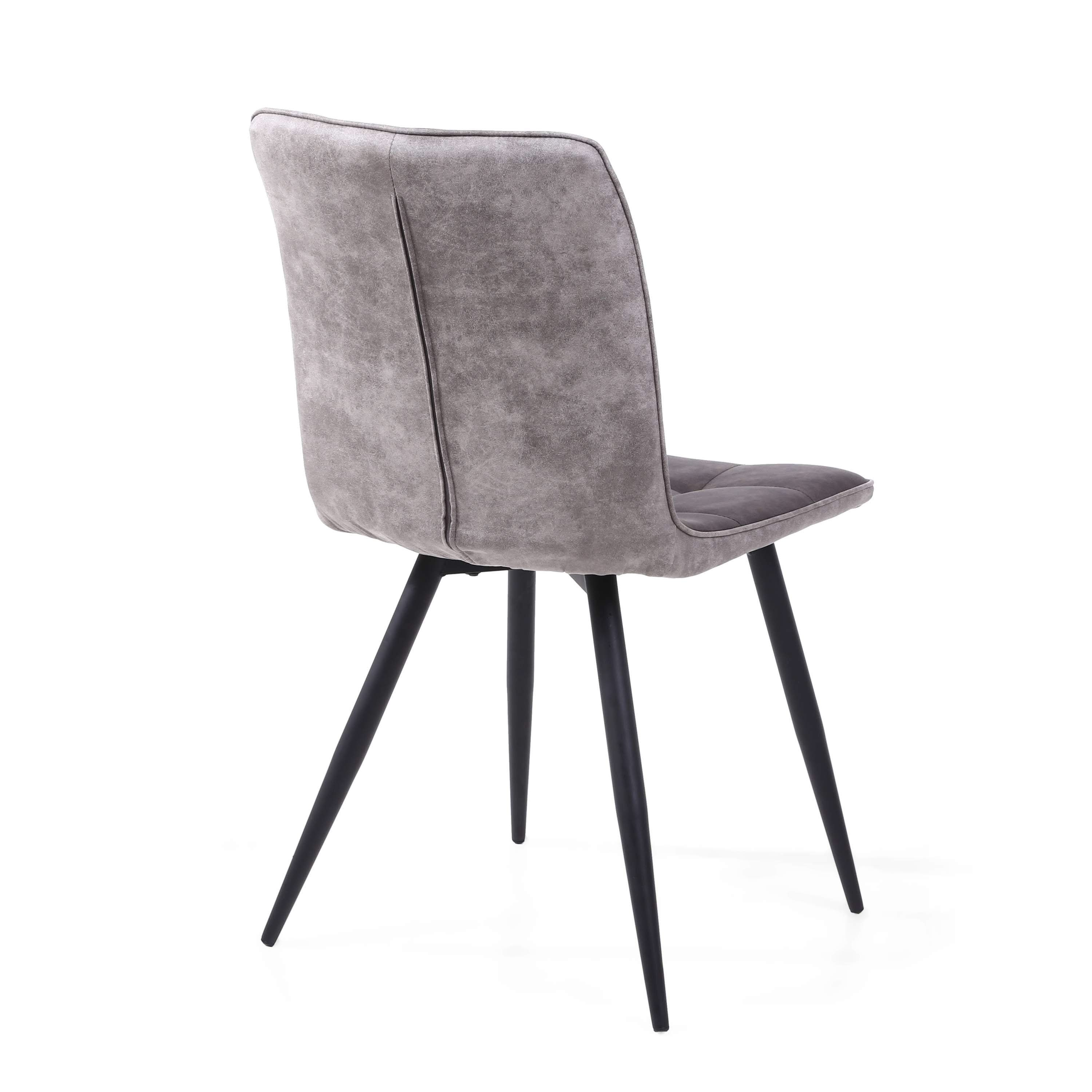 Pair of Holden Suede Effect Dark Grey Dining Chairs (7033883164736) (14625488175482)