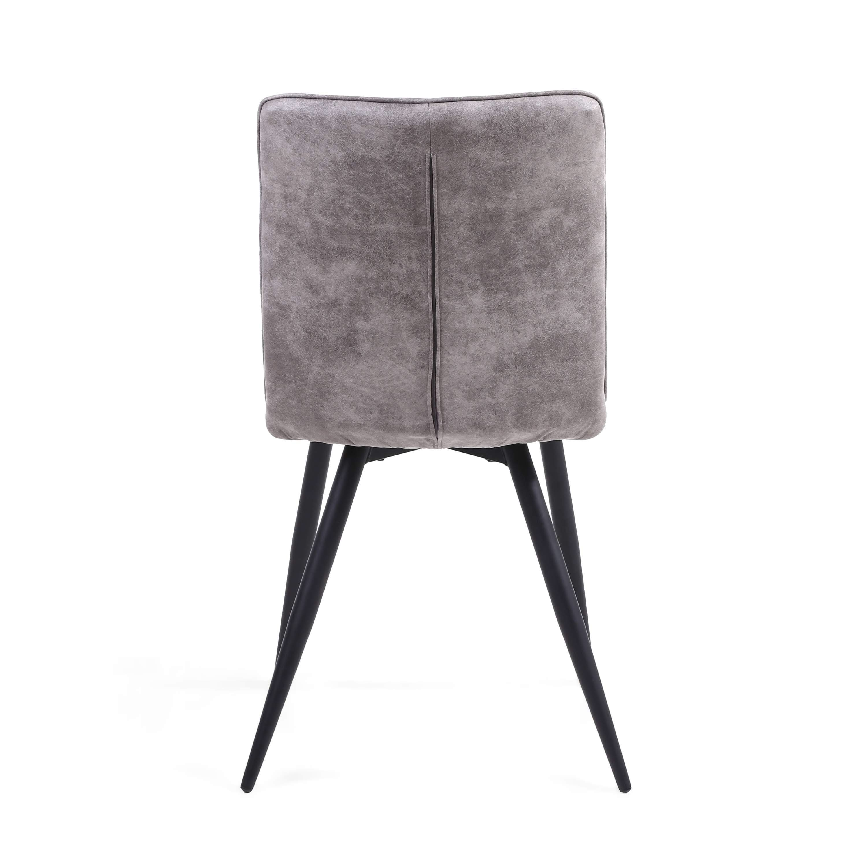 Pair of Holden Suede Effect Dark Grey Dining Chairs (7033883164736) (14625488175482)