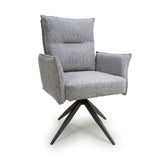 Brunswick Textured Chenille Effect Light Grey Swivel Chair (7019401183296) (14625481392506)