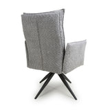 Brunswick Textured Chenille Effect Light Grey Swivel Chair (7019401183296) (14625481392506)