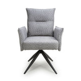 Brunswick Textured Chenille Effect Light Grey Swivel Chair (7019401183296) (14625481392506)