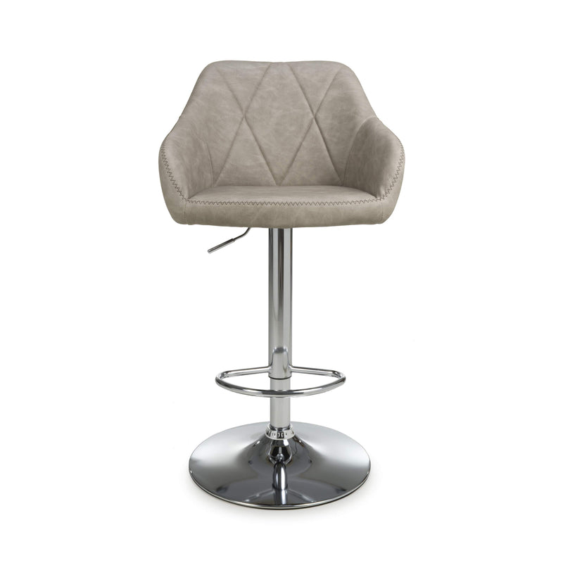 Serena Leather Effect Mink Bar Stool (7018382262336)