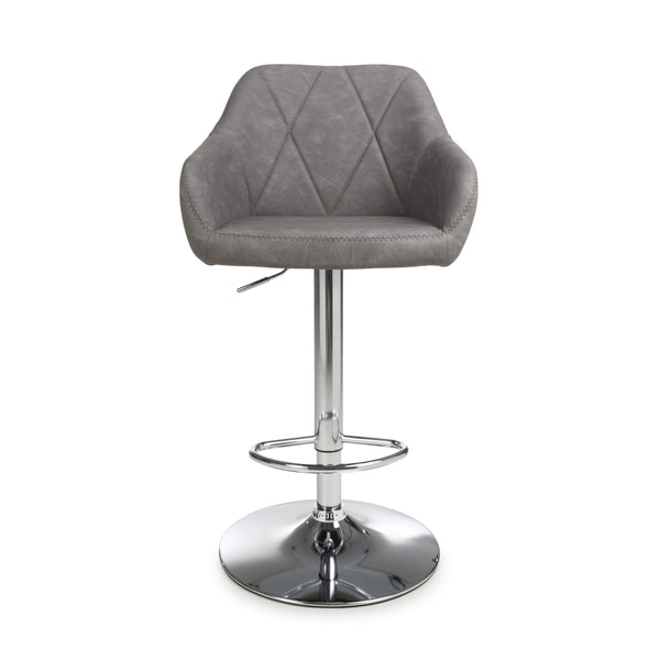 Serena Leather Effect Charcoal Bar Stool (7018382295104)