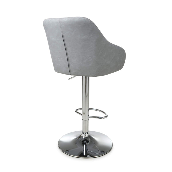 Serena Leather Effect Light Grey Bar Stool (7018382327872)