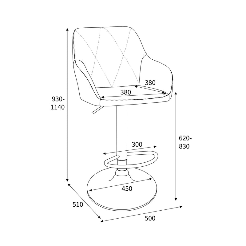 Serena Leather Effect Mink Bar Stool (7018382262336)