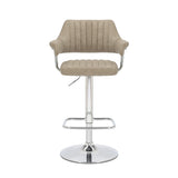 Cortez Leather Effect Mink Bar Stool (7019401379904) (14625456619898)