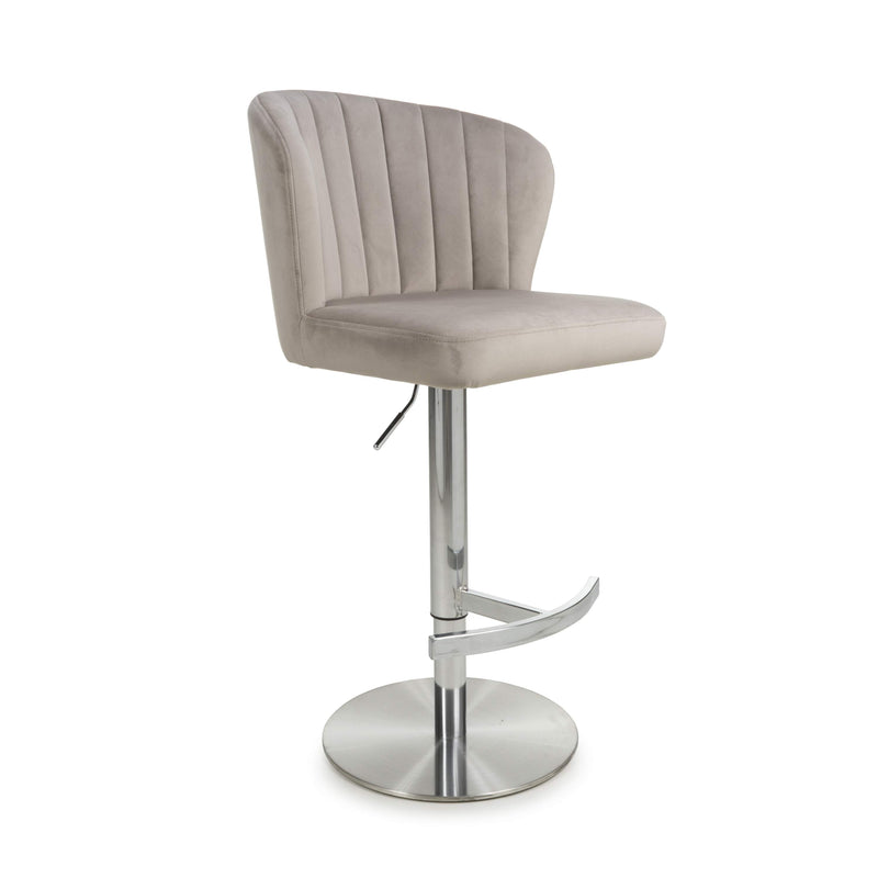 Sigma Brushed Velvet Mink Bar Stool (7018382557248)