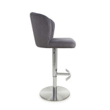 Sigma Brushed Velvet Grey Bar Stool (7018382590016)