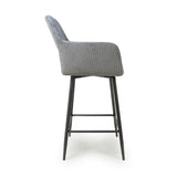 Sorento Chenille Corduroy Blue/Grey Bar Chair (7018382655552)