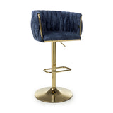 Bellaire Textured Effect Blue Bar Stool (7019401510976)