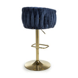 Bellaire Textured Effect Blue Bar Stool (7019401510976)