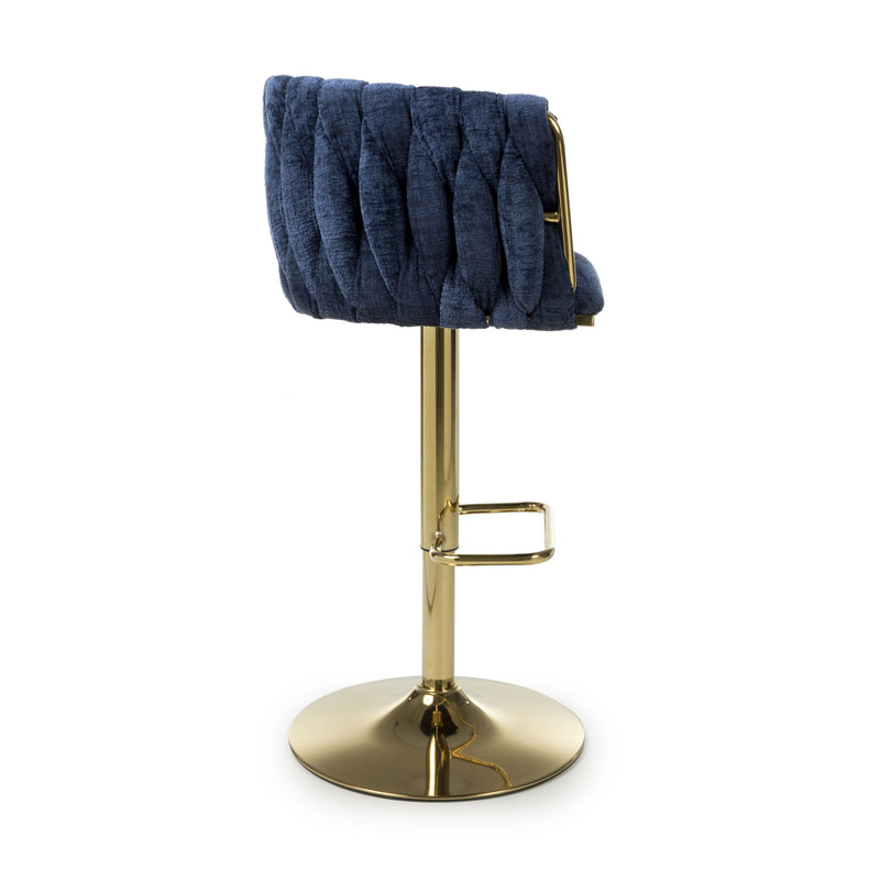 Bellaire Textured Effect Blue Bar Stool (7019401510976)