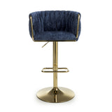 Bellaire Textured Effect Blue Bar Stool (7019401510976)