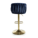 Bellaire Textured Effect Blue Bar Stool (7019401510976)