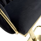 Bellaire Brushed Velvet Black Bar Stool (7019401543744)