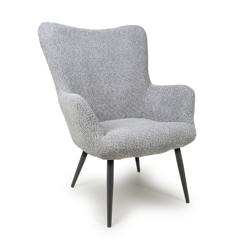 Bordeaux Textured Chenille Effect Grey Armchair (7019401642048)