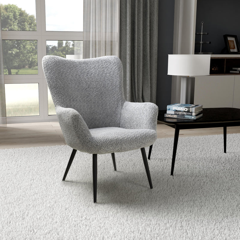 Bordeaux Textured Chenille Effect Grey Armchair (7019401642048)