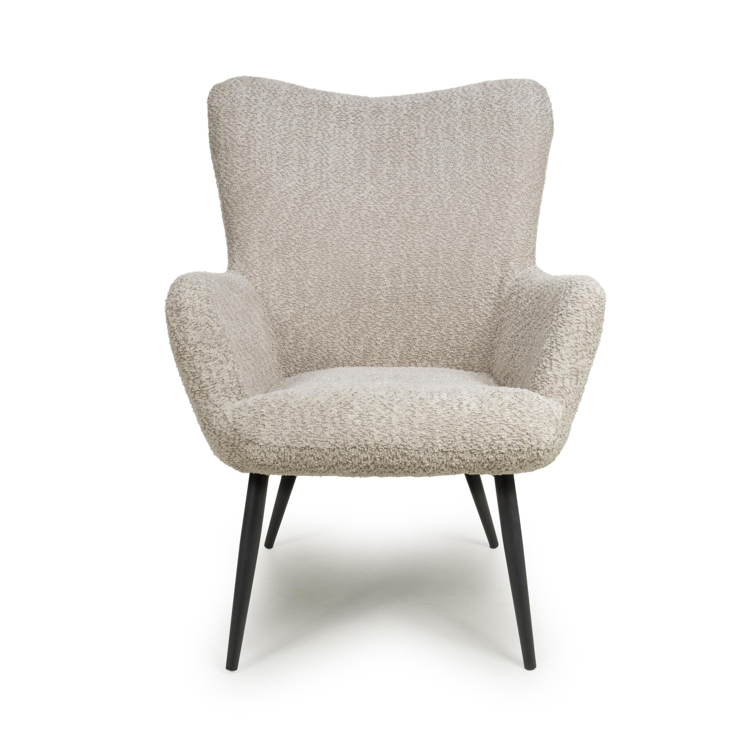 Bordeaux Textured Chenille Effect Mink Armchair (7019401674816)