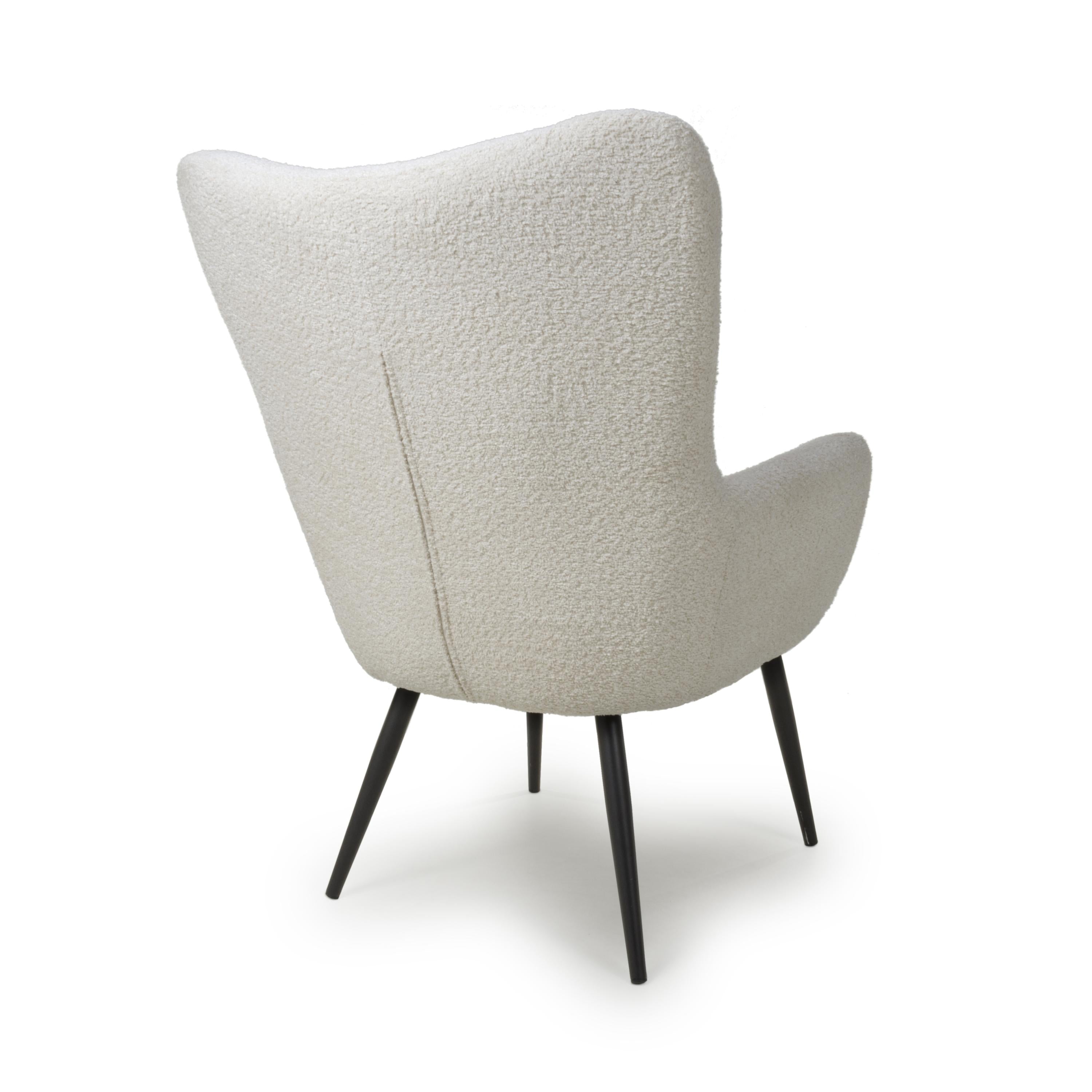 Bordeaux Textured Chenille Effect White Armchair (7019401707584)