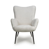 Bordeaux Textured Chenille Effect White Armchair (7019401707584)