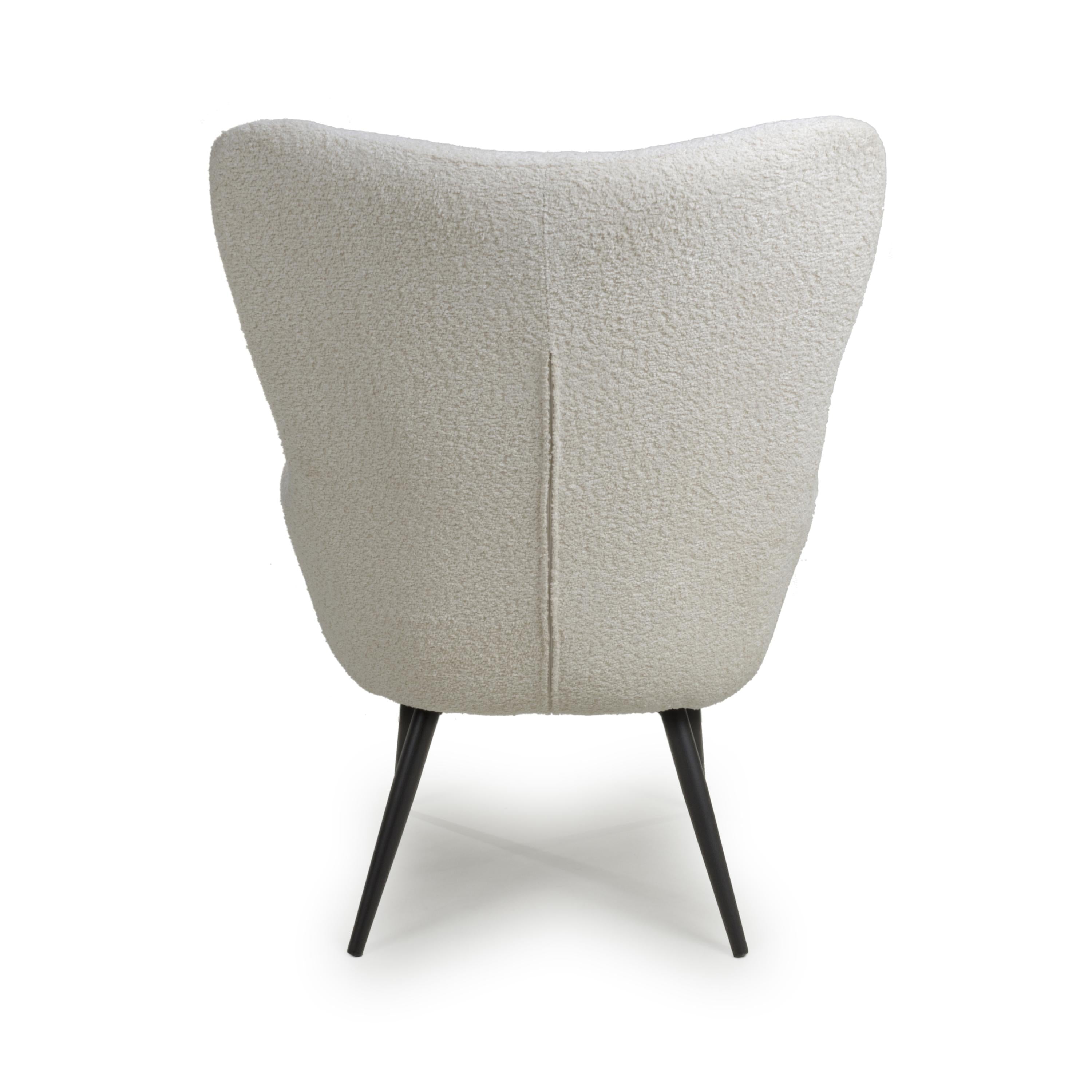 Bordeaux Textured Chenille Effect White Armchair (7019401707584)