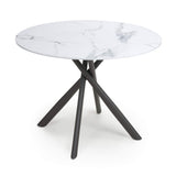 Alexa White Round Dining Table with Dark Grey Holden Chairs (14626905424250)