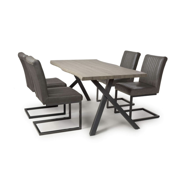 Alexa Grey Round Dining Table with Dark Grey Holden Chairs (Copy) (14626948022650) (14626950939002)