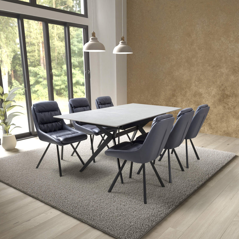 Timor 1.8m Extending Black Dining Table (7018383147072)