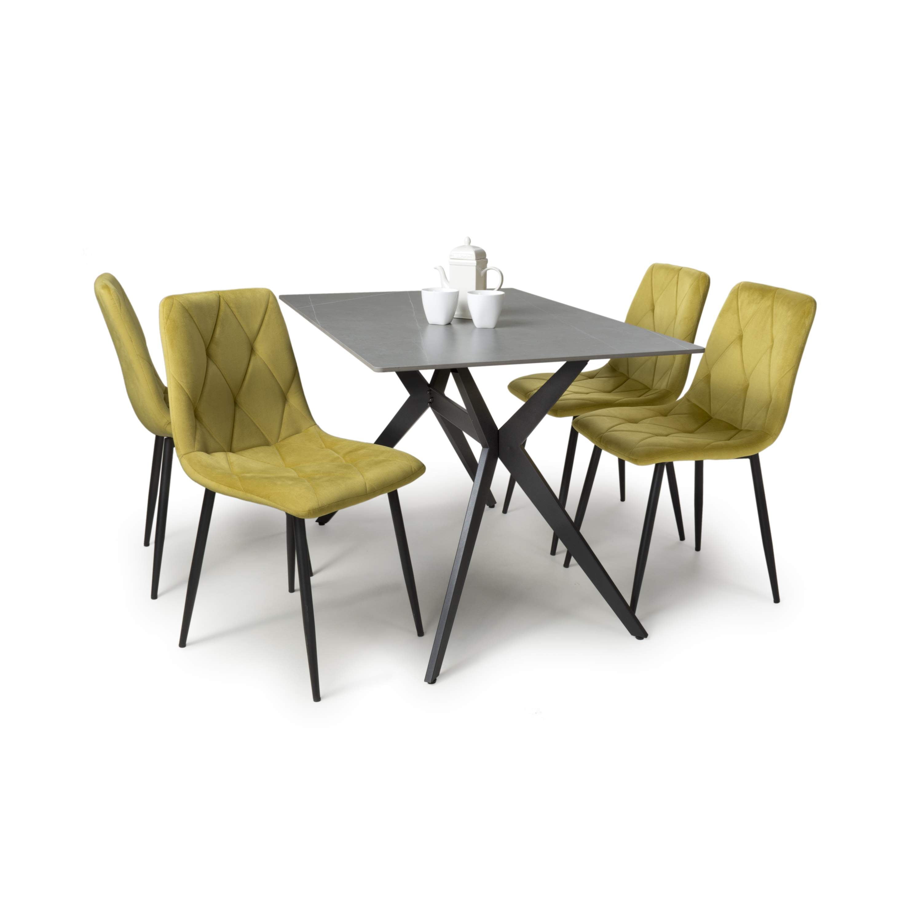 Islington 1.2m Grey Dining Table with Grey Luca Chairs (Copy) (14627323511162)