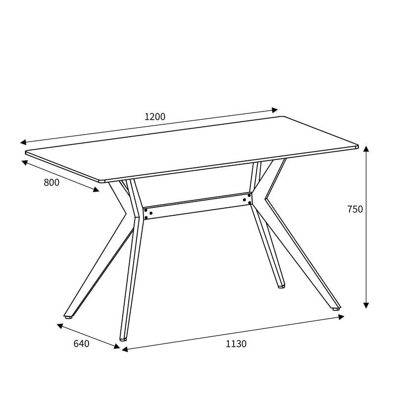 Islington 1.2m Black Dining Table (7034228211776)