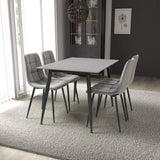 Stockholm 1.2m Grey Dining Table with Grey Loft Dining Chairs (14627351658874)