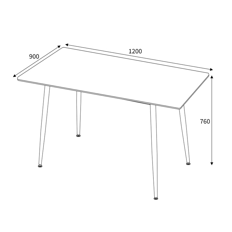 Stockholm 1.2m White Dining Table (7033887162432)