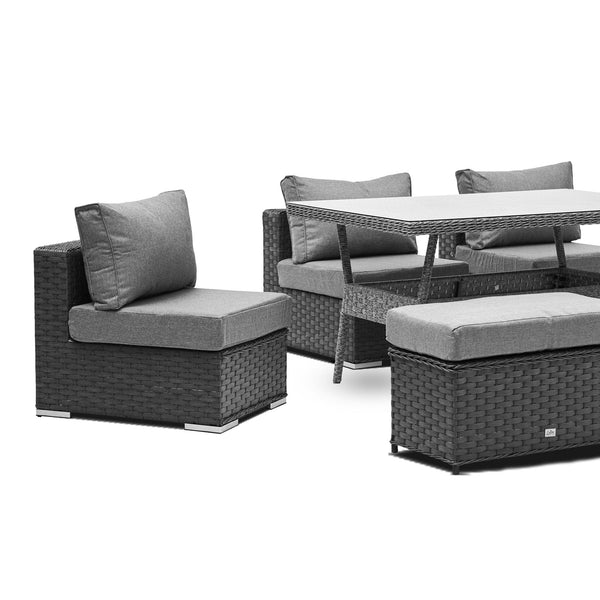 4 Armless Chairs & 2 Benches & Table (6964709097536) (6994390155328)