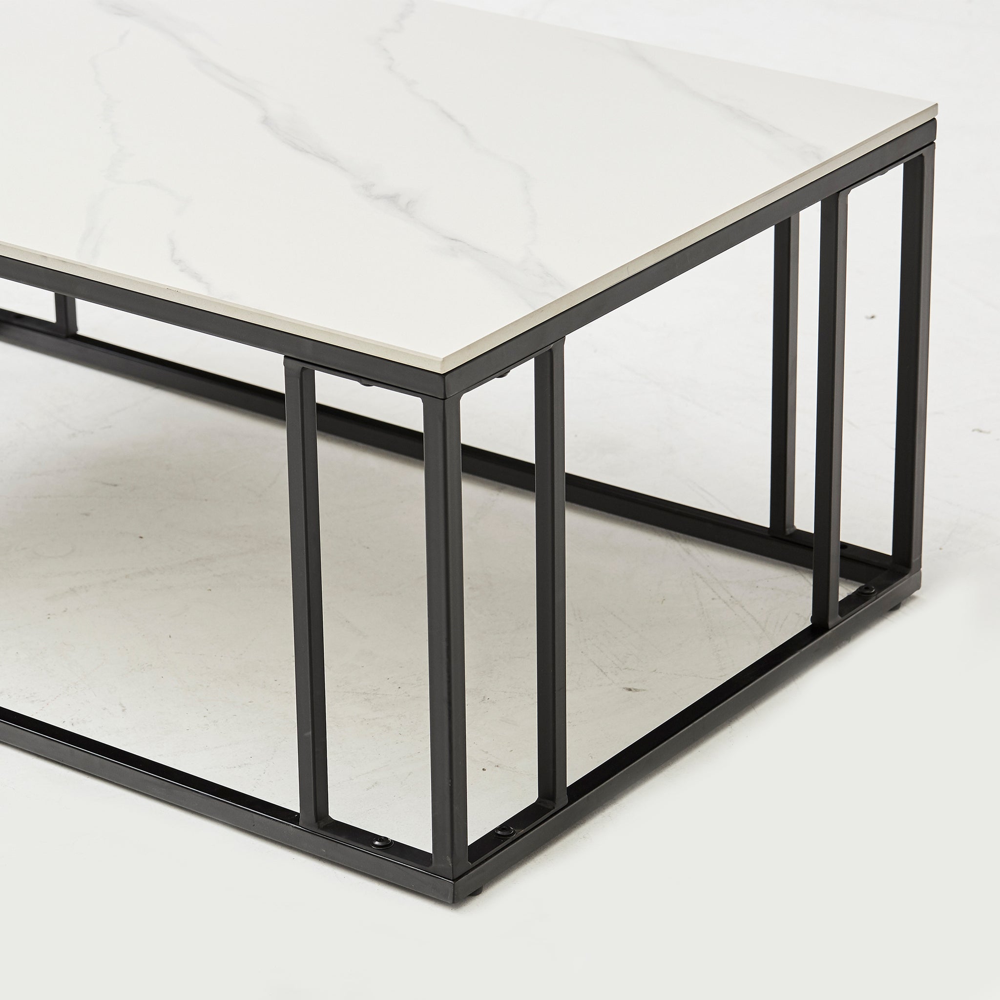 Cairo Coffee Table with White Stone Top (6830591934528)