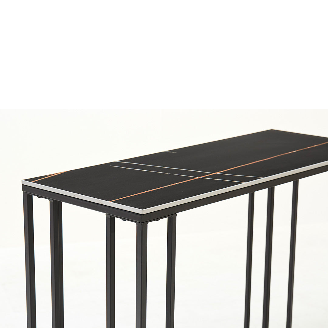 Cairo Console Table with Black Stone Top (6830592688192) (7023606038592)