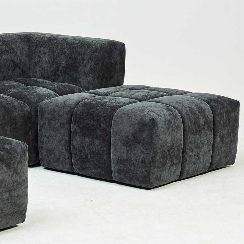 Chloe Large U Shape Corner Sofa in Seoul Caviar (6949416370240)