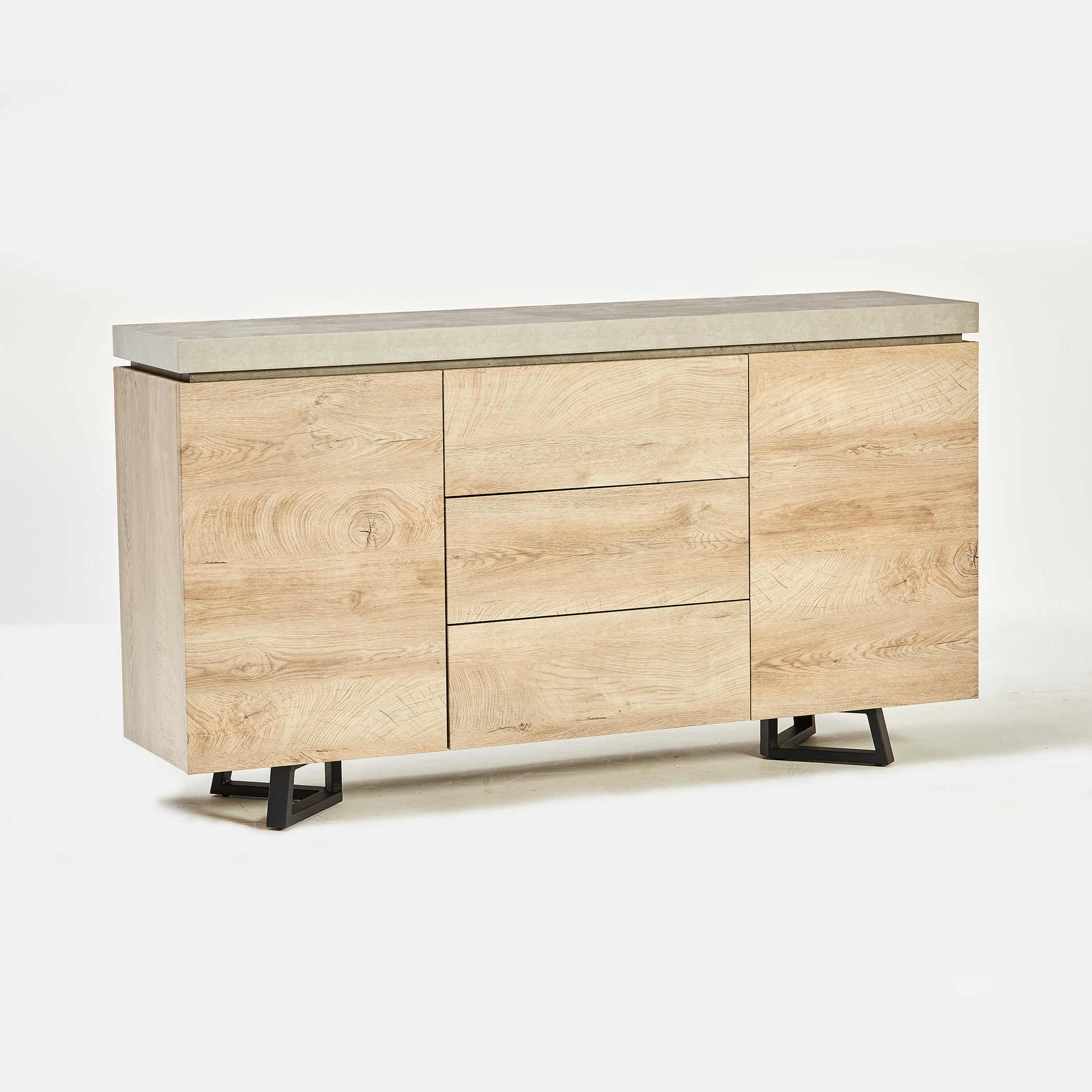 New York Concrete Effect Large Sideboard in Grey (6830598160448)