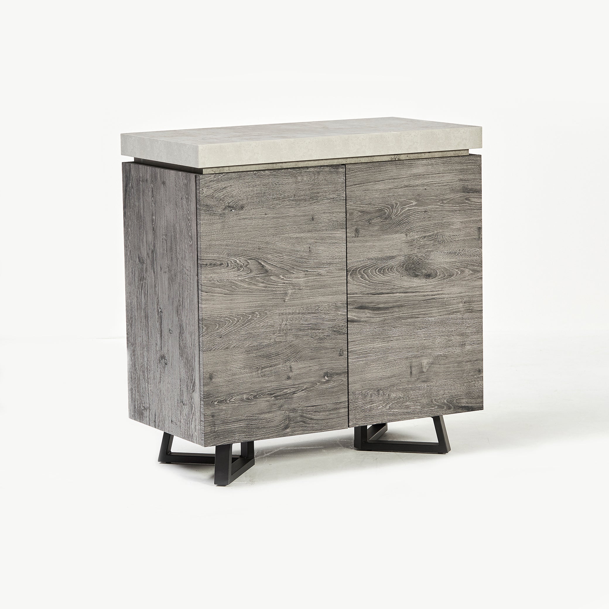 New York Concrete Effect Small Sideboard in Black (6830598520896)