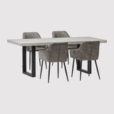 New York Concrete Effect Extending Dining Table with Brooklyn Chairs (6960316350528)