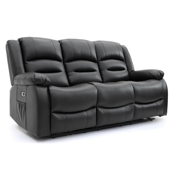 Alva Electric Recliner Sofa Black 3 Seater (7021286096960)