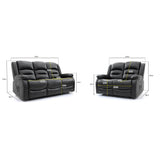 Alva Electric Recliner Sofa Black 3+2 Set (7021286555712)