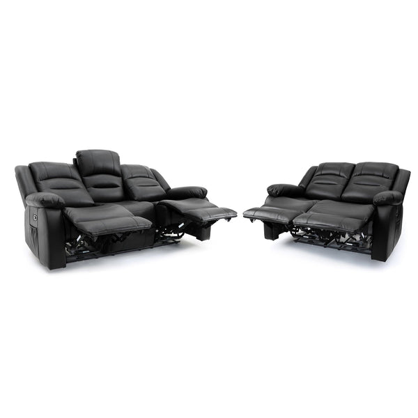 Alva Electric Recliner Sofa Black 3+2 Set (7021286555712)