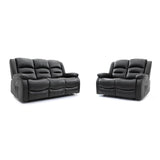 Alva Electric Recliner Sofa Black 3+2 Set (7021286555712)