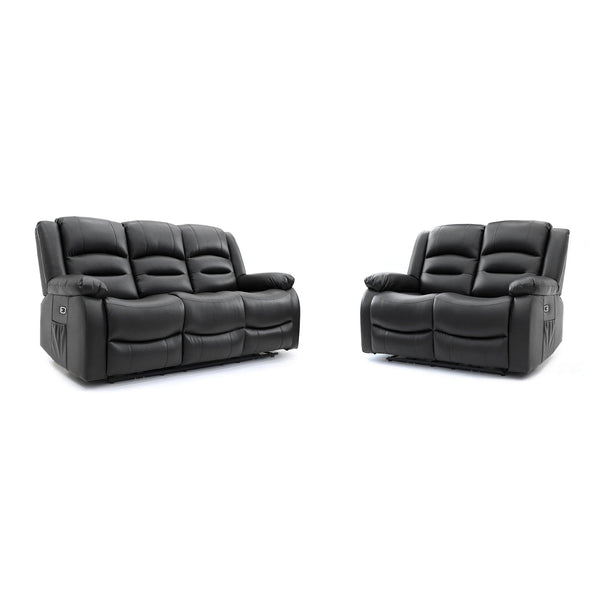 Alva Electric Recliner Sofa Black 3+2 Set (7021286555712)