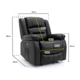 Alva Electric Recliner Sofa Black Armchair (7021288489024)