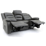 Alva Electric Recliner Sofa Grey 3 Seater (7021289275456)